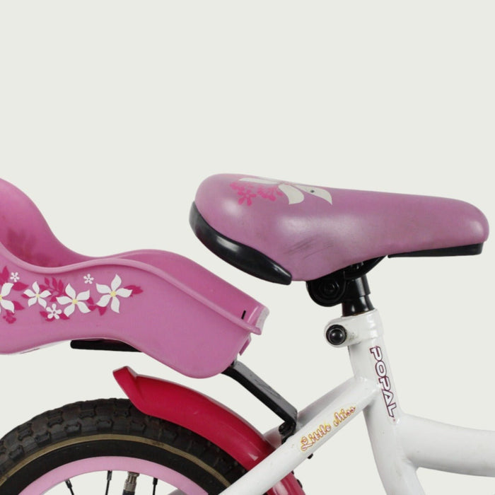12.111 - BikeFlip, kleurrijke kinderfiets, 12 inch fiets, wit roze rood fiets, terugtraprem, met zijwieltjes, kinderen fiets