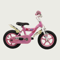 12.152 - BikeFlip, 12 inch kinderfiets, roze fiets, bloemenstickers, avontuurlijke fiets, terugtraprem, handrem, kabelslot