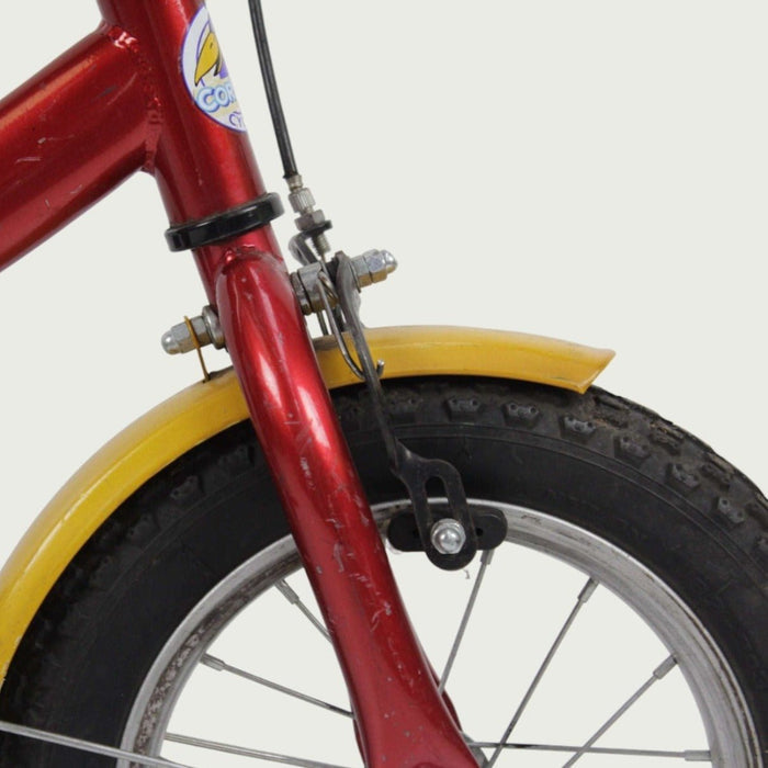 12.60 - BikeFlip, kinderfiets, 12 inch, rood, geel, blauw, terugtraprem, handrem, kabelslot, geen versnellingen, stevig