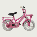 12.95 - BikeFlip, 12 inch kinderfiets, roze fiets, terugtraprem, handrem, geen versnellingen, kabelslot, stoer, avontuurlijk