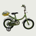 14.11 - BikeFlip, 14 inch kinderfiets, groen fiets, kikker design, terugtraprem, handrem, kabelslot, stoer, avontuurlijk