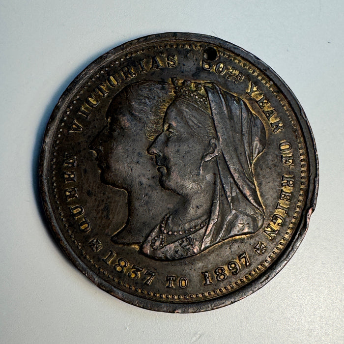 1897 Victoria Diamond Jubilee Australia Celebration medal, Gilded Bronze 31mm