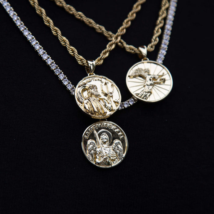 Vermeil Neptune Coin Pendant - The GLD Shop