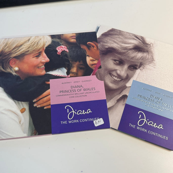 1997 Princess Diana Commemorative 3-Coin £5 set: Alderney, Jersey & Guernsey - UK Royal Mint Issue