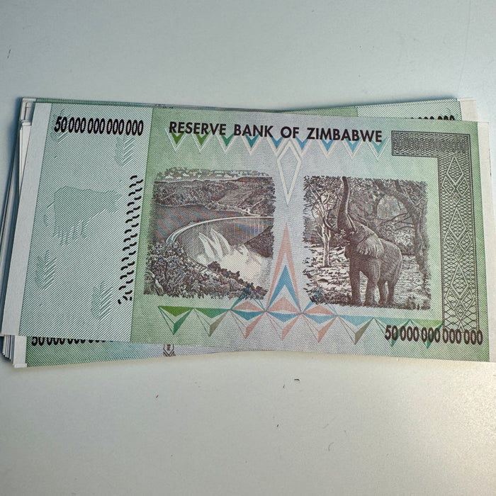 2008 Zimbabwe $50 Trillion Dollars Banknote AU/CU