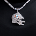 2025 Miami Dolphins Team Helmet Pendant  - White Gold
