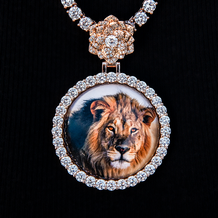 18k Rose Gold Plated / Medium Circle w/ Rose Bail
