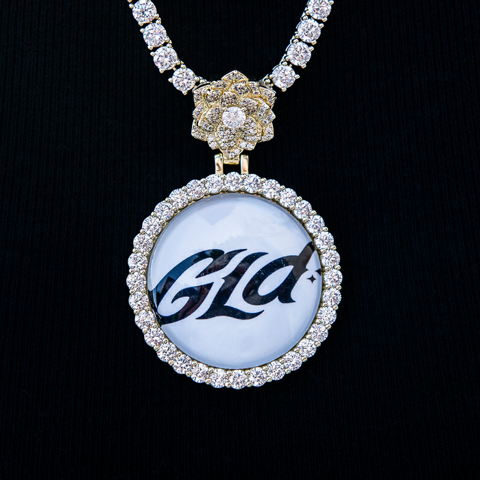 18k Gold Plated / Medium Circle w/ Rose Bail