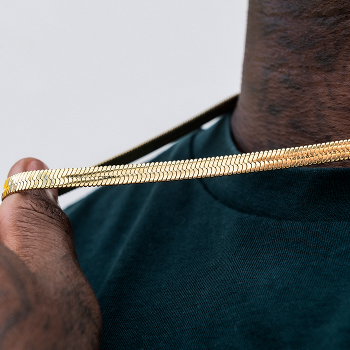 4mm + 6mm Herringbone Chain Bundle in Yellow Gold
