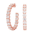 4MM Moissanite Eternity Hoop Earrings in Rose Gold Vermeil