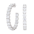 4MM Moissanite Eternity Hoop Earrings in White Gold Vermeil