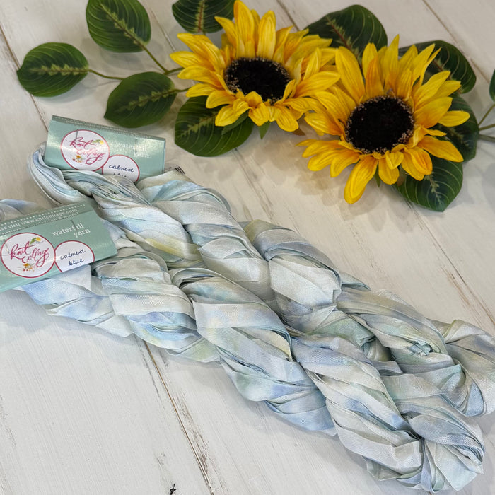 "Calmest Blue" Waterfall Yarn by Knit Collage