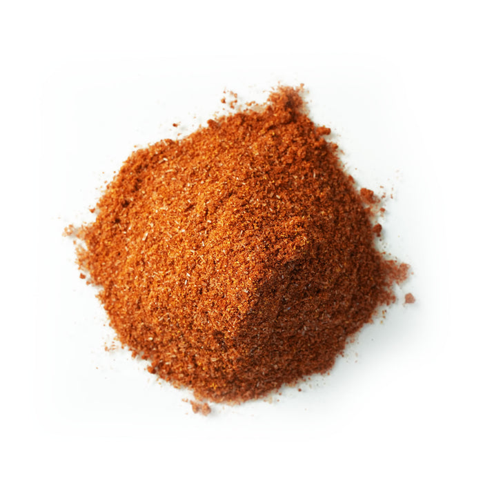 Closeup of orange/red powder