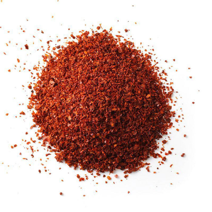 Closeup of dark red flakes