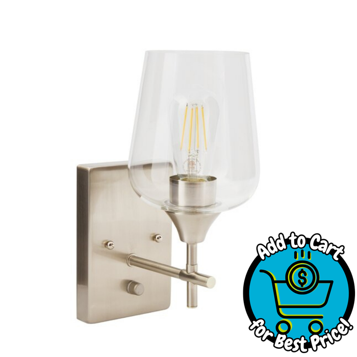 allen + roth Meredith 5.75-in 1 Light Brushed Nickel Modern/contemporary Bathroom Vanity light