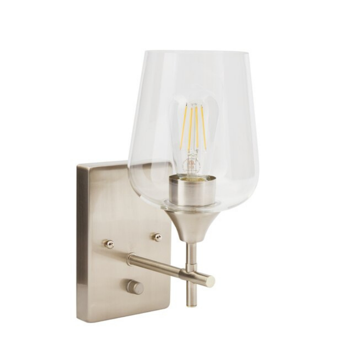 allen + roth Meredith 5.75-in 1 Light Brushed Nickel Modern/contemporary Bathroom Vanity light