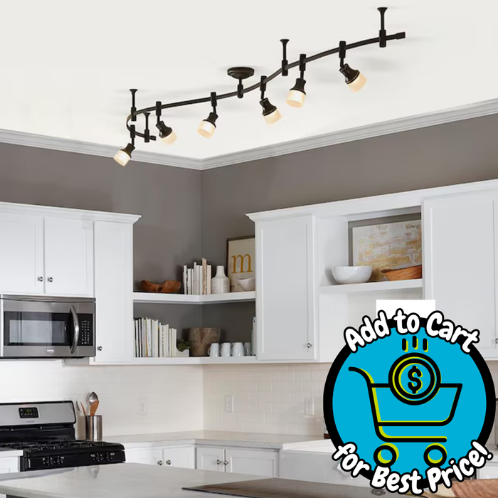 allen + roth Sloan 99.48-in 6 -Light Bronze dimmable Integrated Traditional Flexible Track Lighting Kit