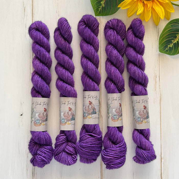 "Amethyst" - Singles Fingering Mini Hand-Dyed Yarn