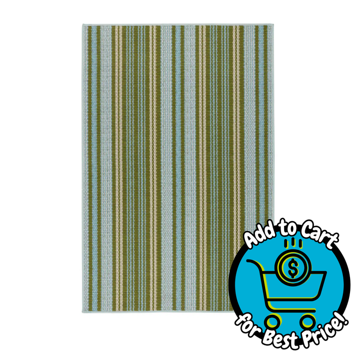 annie selke Caravan Stripe Machine Washable Rug 4'x6'
