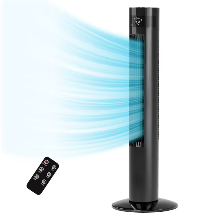 Antarctic Star 36 inch 3 Speeds 4 Modes Tower Fan Portable Floor Fans in Black