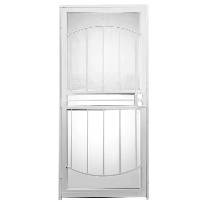 Arbor White Recessed Mount All Season Security Door 30 x81