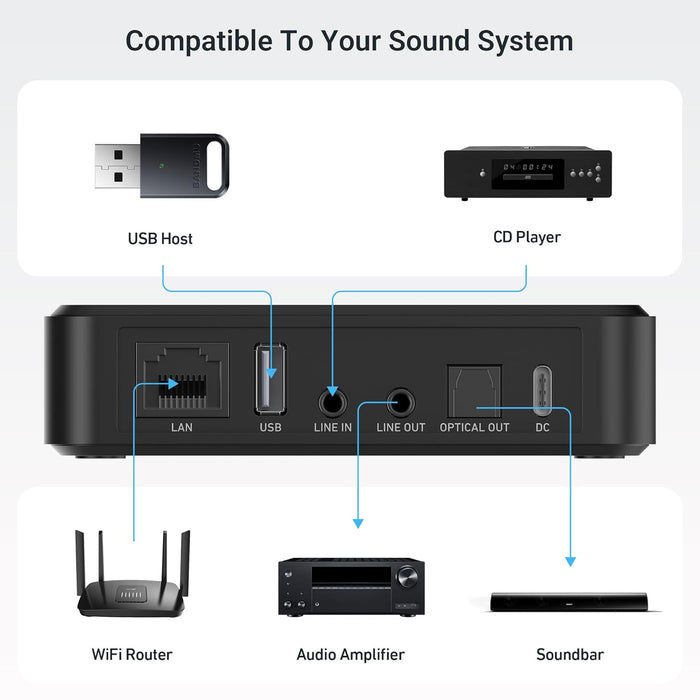 Arylic LP10 WiFi Music Streamer with AirPlay 2, Multiroom Stereo