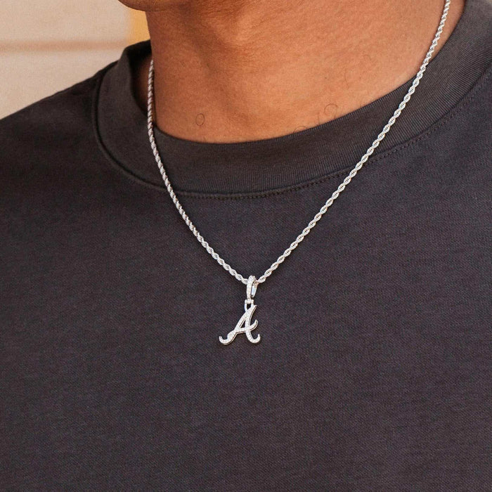 Atlanta Braves Micro Pendant in White Gold - The GLD Shop
