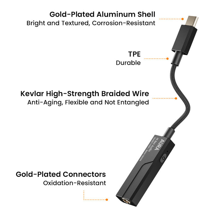 AUDIOCULAR AURA Hi-Res Portable DAC Dongle CS43131 + SGM8262 Amp