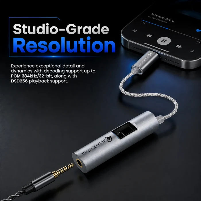 AUDIOCULAR AURA Pro Hi-Res Portable DAC Dongle CS43198 + SGM8262 Amp