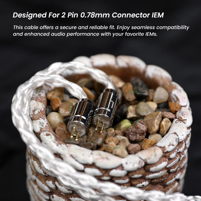 AUDIOCULAR C03 8-Core Silver-Plated Cable with 3.5mm Jack & Built-In Microphone For IEMs - The Audio Store