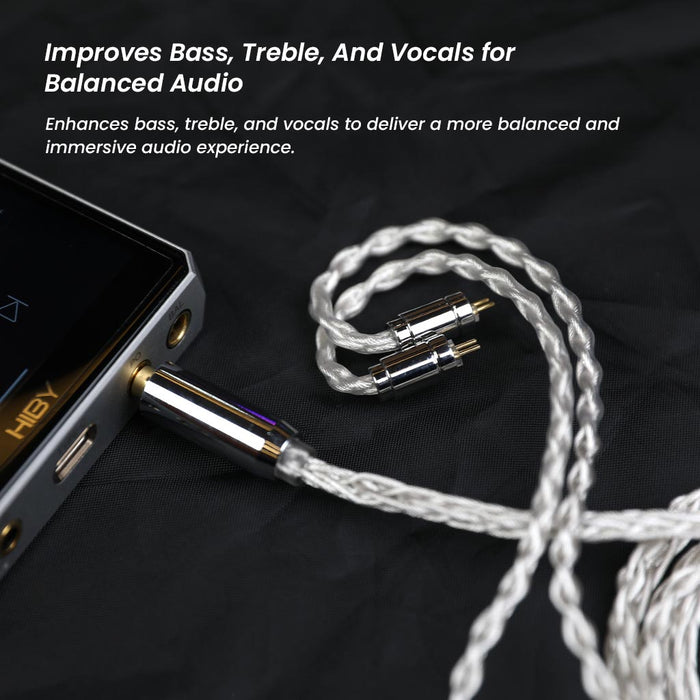 AUDIOCULAR C03 8-Core Silver-Plated Cable with 3.5mm Jack & Built-In Microphone For IEMs - The Audio Store