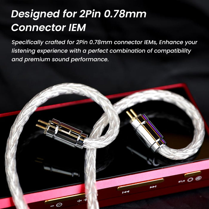 AUDIOCULAR C04 16-Core Silver-Plated Cable with Balanced 4.4mm Jack For IEMs - The Audio Store