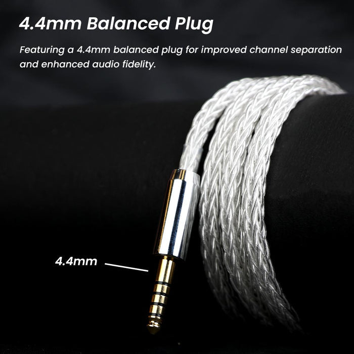 AUDIOCULAR C04 16-Core Silver-Plated Cable with Balanced 4.4mm Jack For IEMs - The Audio Store