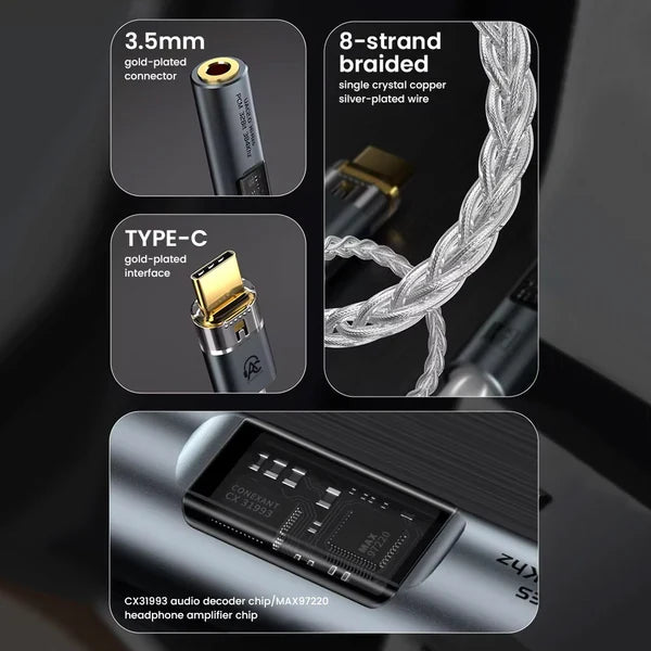 AUDIOCULAR SPARK Hi-Res Portable DAC Dongle CX31993 + MAX Amp