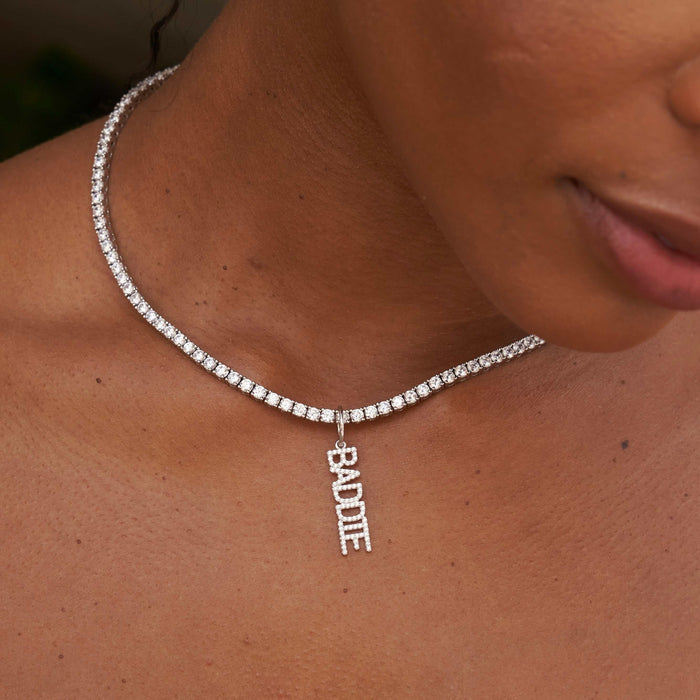 "Baddie" Pendant - White Gold