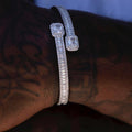 Baguette Clip Bracelet in White Gold - The GLD Shop