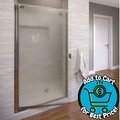 Basco Classic Chrome 23.625" - 25.125" W x 66" H Semi-frameless Obscure Glass Pivot Shower Door