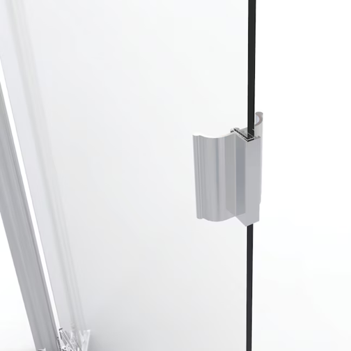 Basco Classic Chrome 23.625" - 25.125" W x 66" H Semi-frameless Obscure Glass Pivot Shower Door