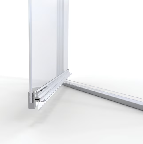 Basco Classic Chrome 23.625" - 25.125" W x 66" H Semi-frameless Obscure Glass Pivot Shower Door