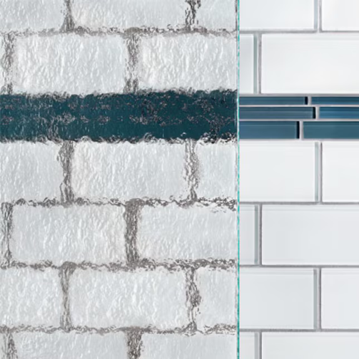 Basco Classic Chrome 23.625" - 25.125" W x 66" H Semi-frameless Obscure Glass Pivot Shower Door