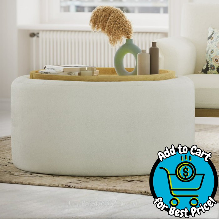 Beautiful Drew Stowaway Coffee Table with Storage by Drew Barrymore, White