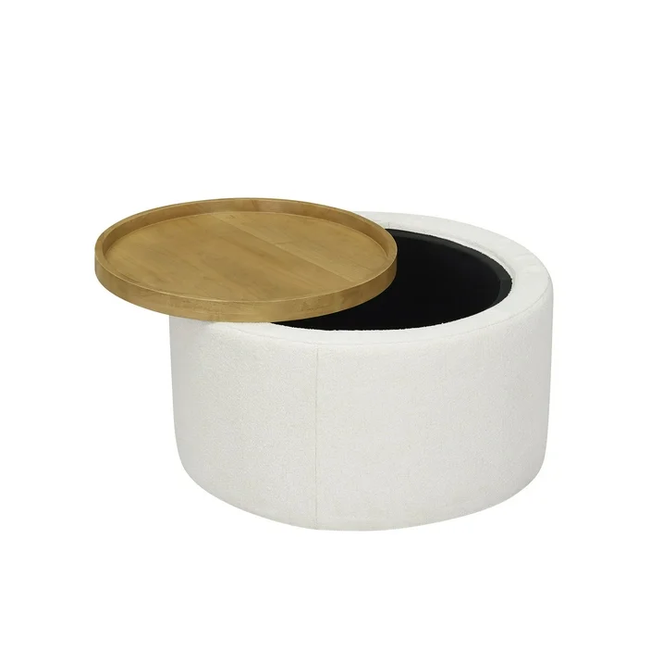Beautiful Drew Stowaway Coffee Table with Storage by Drew Barrymore, White