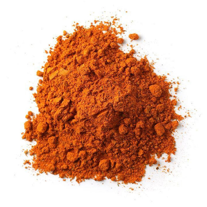 Closeup of chunky bright orange powder