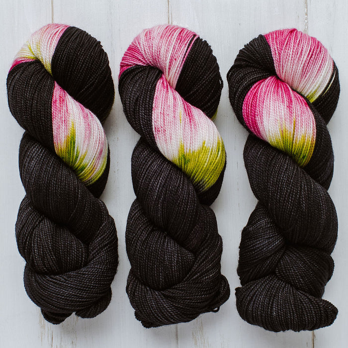 "Black Orchid" Assigned Pooling Hand-dyed Yarn
