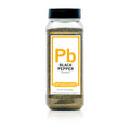 Bottle of Black Pepper, 28 mesh on a white background
