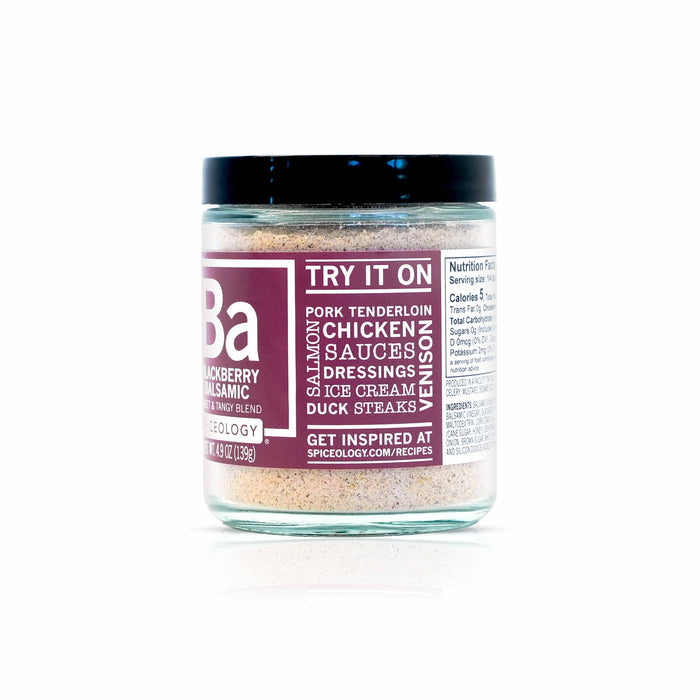 Side view of Spiceology Blackberry Balsamic Blend seasoning