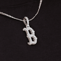 Boston Red Sox Micro Pendant in White Gold - The GLD Shop