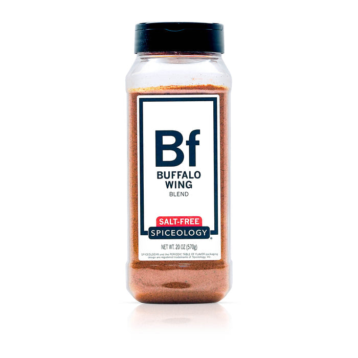 Spiceology buffalo wing salt free seasoning on a white background