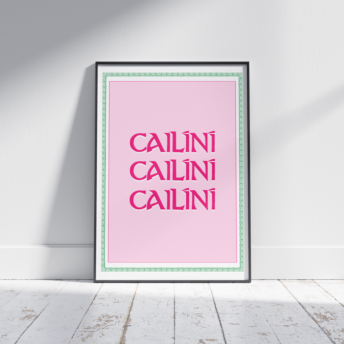 Cailíní Poster, Irish Womens Print - Gaeilge art. Girls in Ireland