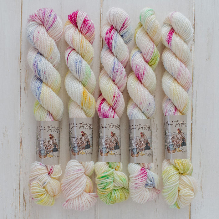 "Candy Striper" Mini Sock Hand-dyed Yarn